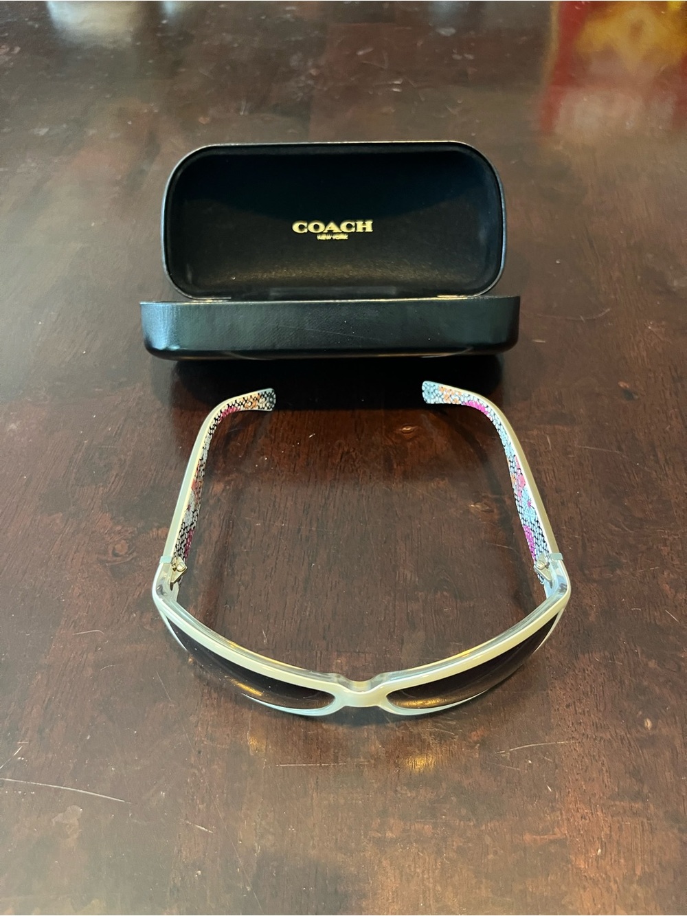 Coach Cream Cat-Eye Sunglasses with Dark Lenses - Picture 2 of 8